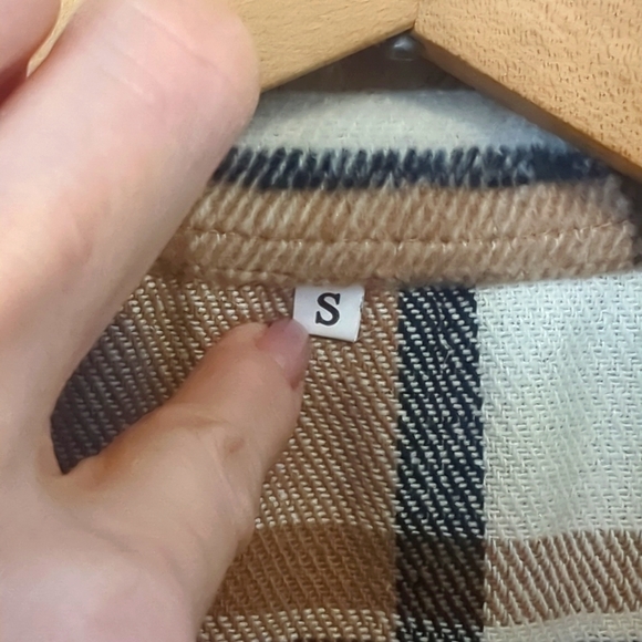 Ainangua Women's Casual Wool Blend Long Plaid Shirt Jacket Button Down Small - Picture 2 of 5